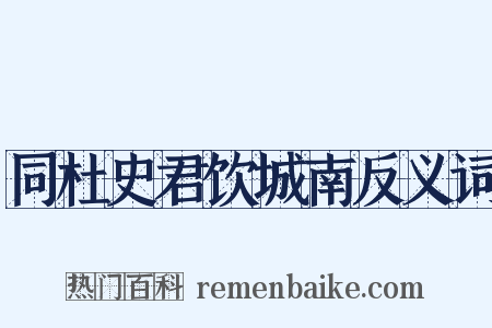 同杜史君饮城南反义词是什么意思的图片